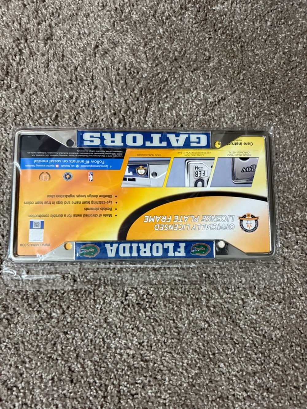 Florida License Plate Frame - Blue and White by GATORS